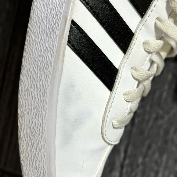 Adidas Kid's Unisex VL Court 2.0 Shoes White Black Size 3 - Picture 8 of 10